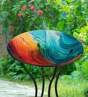 18" Swirl Multicolor Birdbath/Feeder 3