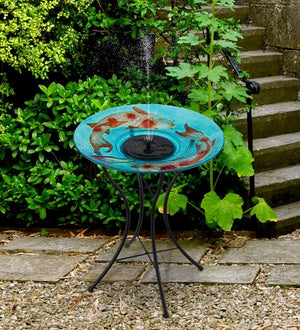 18" Koi Solar Fountain/Birdbath with Stand 3
