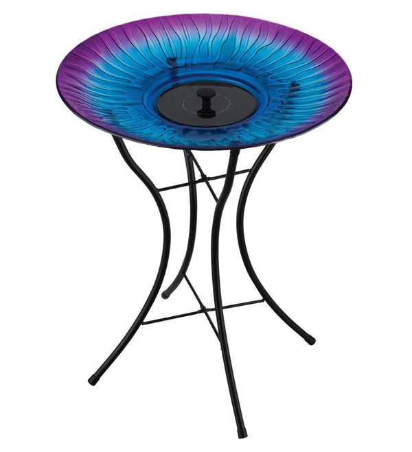 18" Purple Solar Fountain/Birdbath with Stand 2