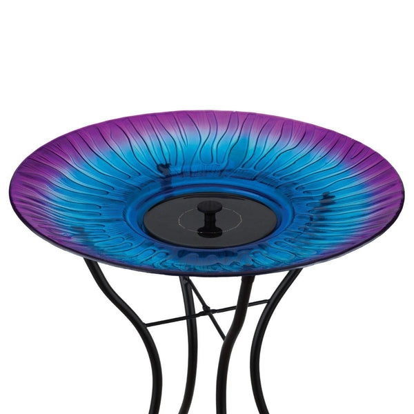18" Purple Solar Fountain/Birdbath with Stand 1