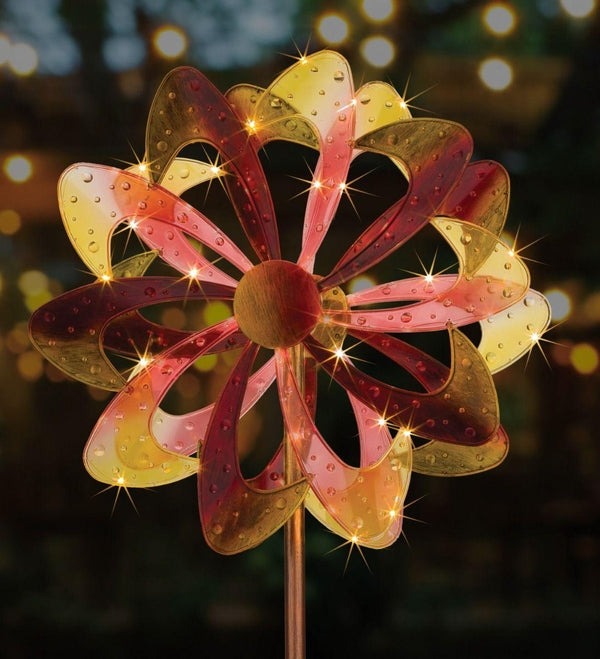 24" LED Rotating Firebrand Solar Wind Spinner 3