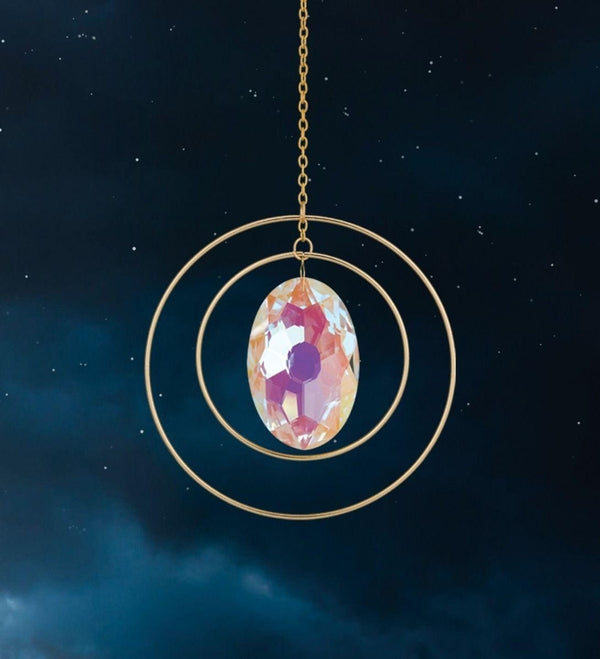 6.5" Multicolor Crystal Daydream Oval Drop Ornament 2