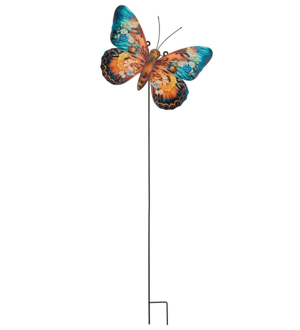 44.75" Medium Blue Butterfly Wall Decor Stake 2