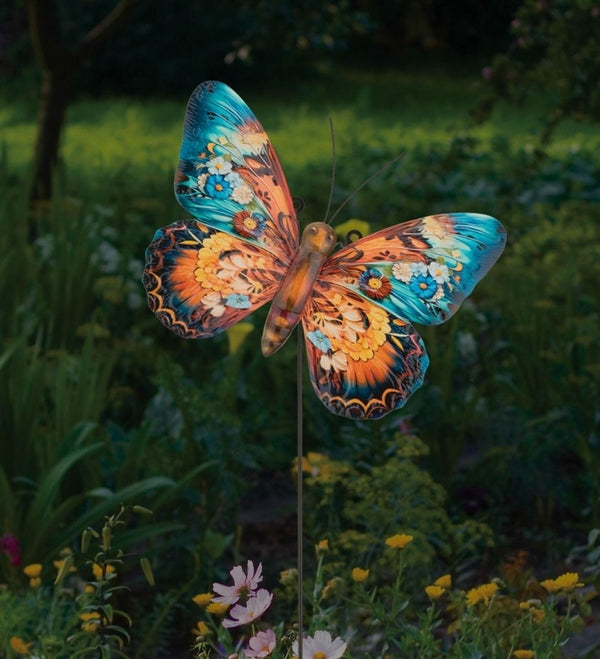44.75" Medium Blue Butterfly Wall Decor Stake 3