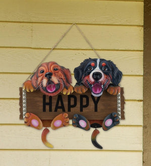 17.5" Happy Sign Dog Wall Décor 2