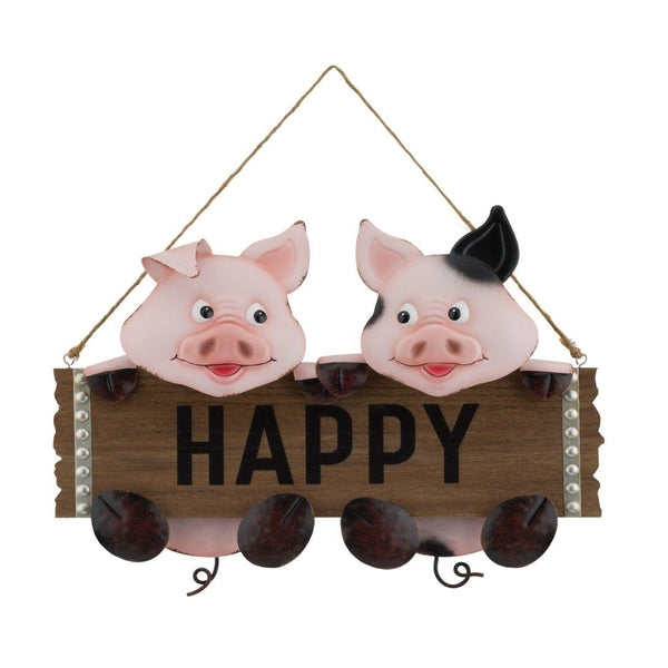 15" Happy Sign Pig Wall Décor 1