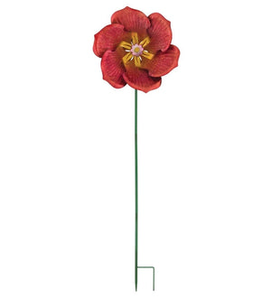 17.5" Textured Flower Poppy Regal Art & Gift Spinner Stake 2