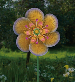 17.5" Textured Flower Purple Regal Art & Gift Spinner Stake 3