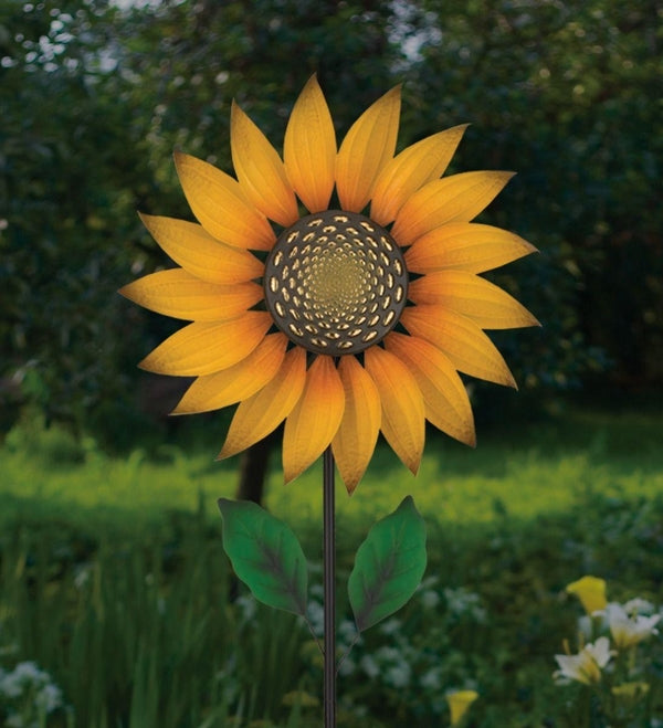 17.5" Textured Flower Sunflower Regal Art & Gift Spinner Stake 3