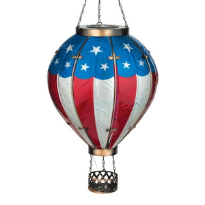27.25" Extra Large Americana Hot Air Balloon Solar Lantern 1