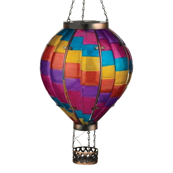 27.25" Extra Large Stripe Hot Air Balloon Solar Lantern 1