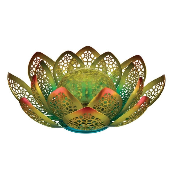 10" Orange Yellow Floral Solar LED Light Decor 1