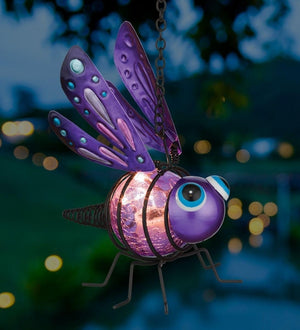 6" Purple Dragonfly Solar Mini Lantern 2
