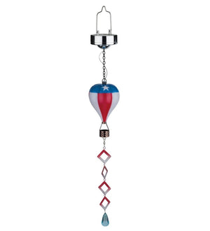 22.5" Mini Americana Hot Air Balloon Spinner Solar Lantern 2
