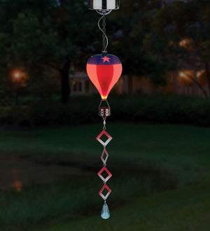 22.5" Mini Americana Hot Air Balloon Spinner Solar Lantern 3