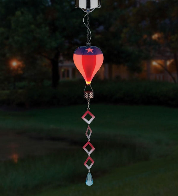 22.5" Mini Americana Hot Air Balloon Spinner Solar Lantern 3