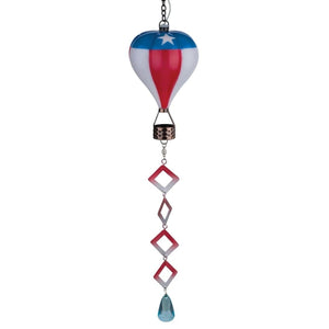 22.5" Mini Americana Hot Air Balloon Spinner Solar Lantern 1