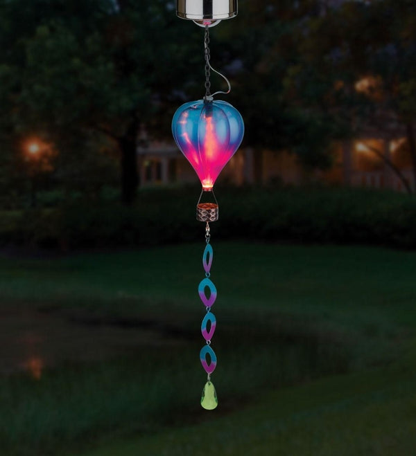 22.5" Mini Purple Hot Air Balloon Spinner Solar Lantern 3