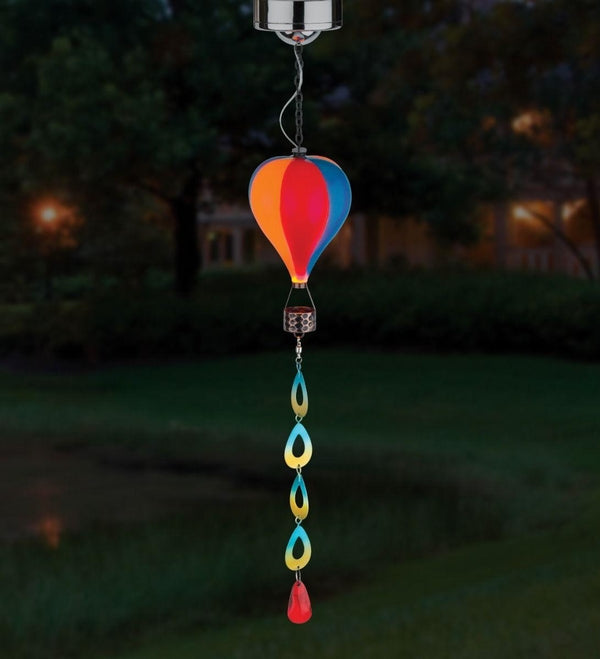 22.5" Mini Stripe Hot Air Balloon Spinner Solar Lantern 3