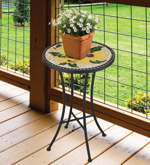 21" Mosaic Sunflower Plant Stand 3