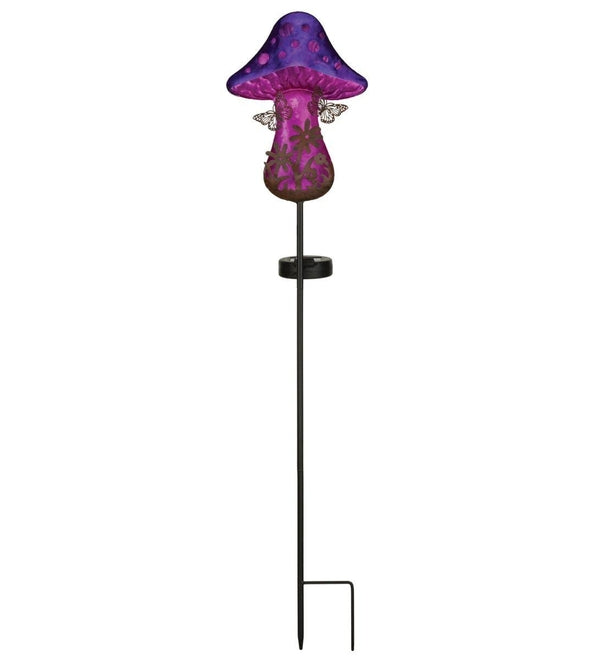 32" Fantasy Butterfly Mushroom Solar Stake 2