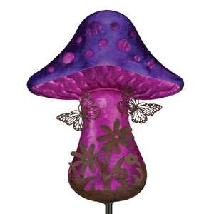 32" Fantasy Butterfly Mushroom Solar Stake 1