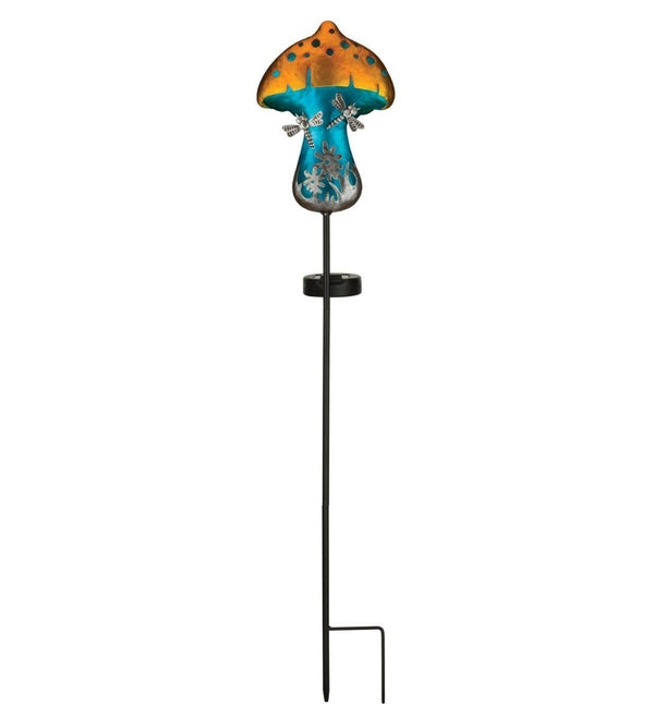 31.75" Fantasy Dragonfly Mushroom Solar Stake 2