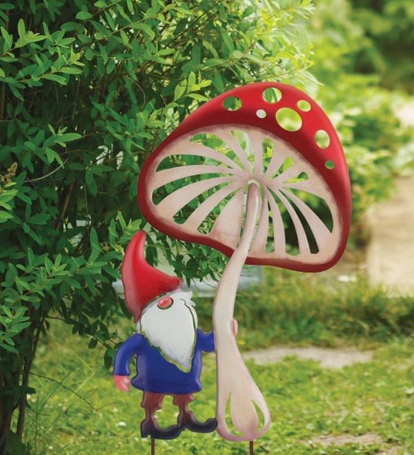 18" Mushroom Gnome Garden Stake 3