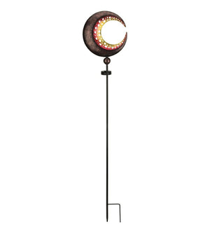 46" Filigree Half Moon LED Solar Stake 2