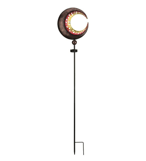 46" Filigree Half Moon LED Solar Stake 2