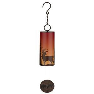 4" Steel/Wood Deer Night Sky Wind Bell 1