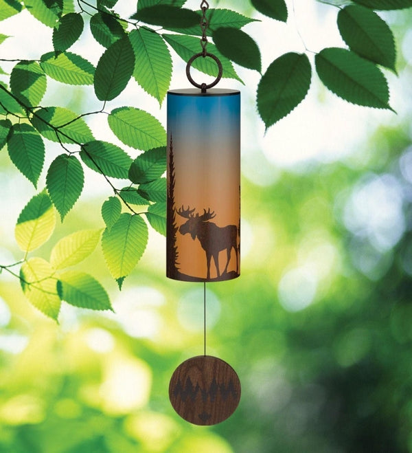 4" Steel/Wood Moose Night Sky Wind Bell 3