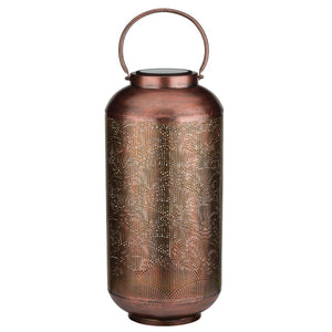 25.25" Bronze Shadow Cylinder Solar Lantern LED Light 1