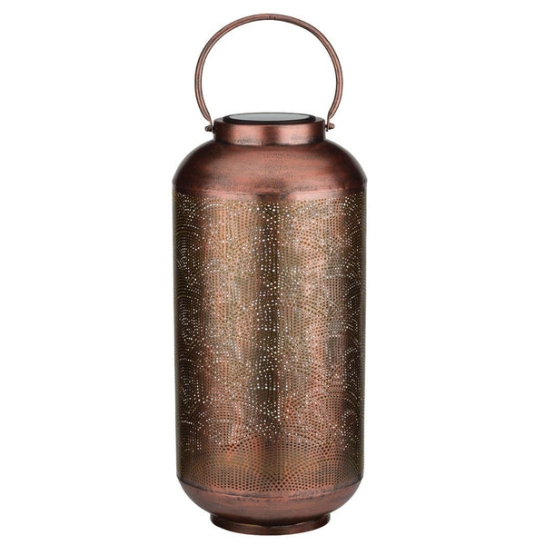 25.25" Bronze Shadow Cylinder Solar Lantern LED Light 1