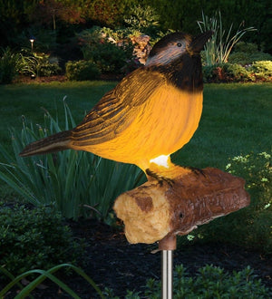 27.5" Chickadee Songbird LED Solar Sound Stake 3
