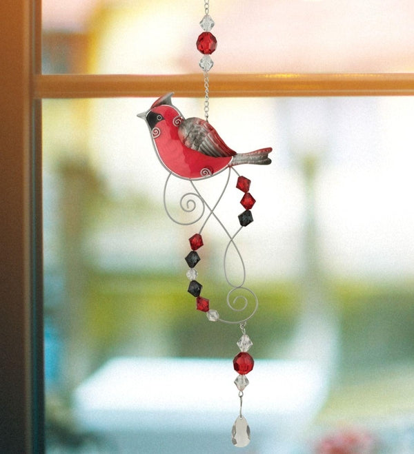 6" Red Stargazing Cardinal Sun Catcher Decor 2