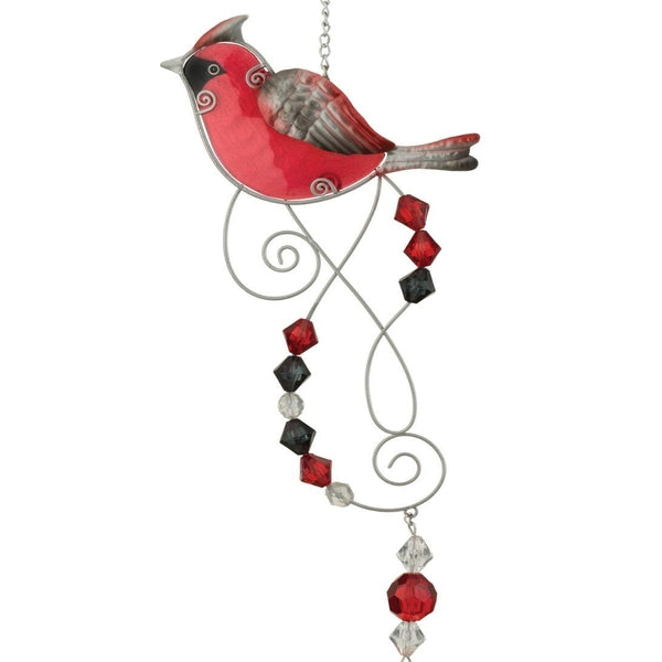6" Red Stargazing Cardinal Sun Catcher Decor 1