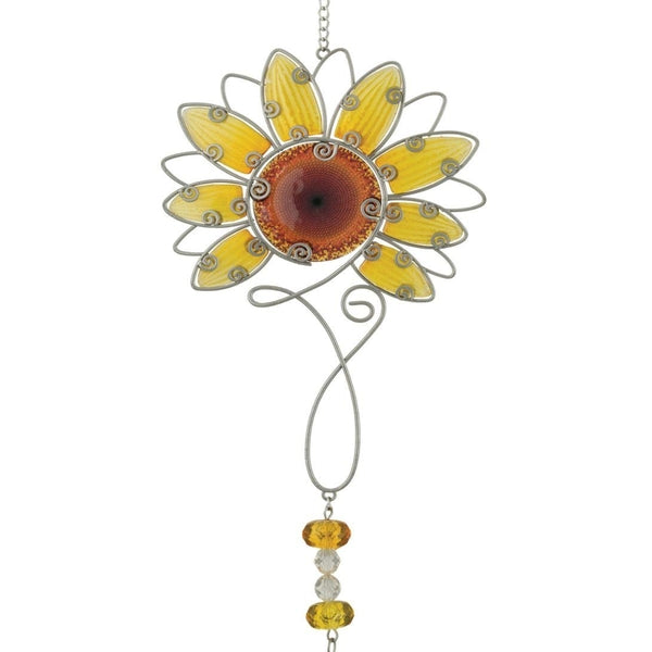 6" Yellow Stargazing Sunflower Sun Catcher Decor 1