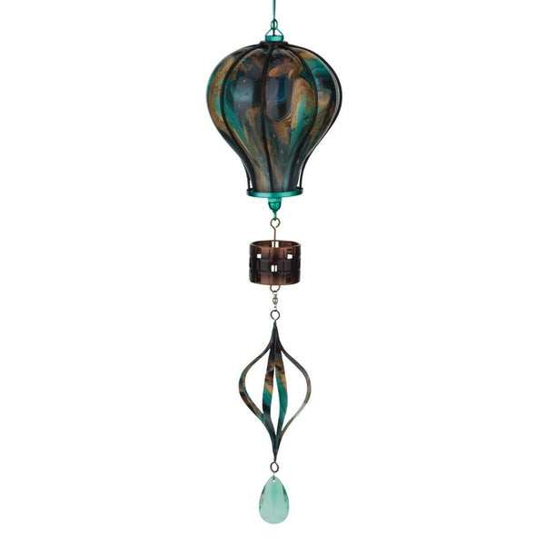 33" Green Swirl Spinner Balloon Solar Lantern 1