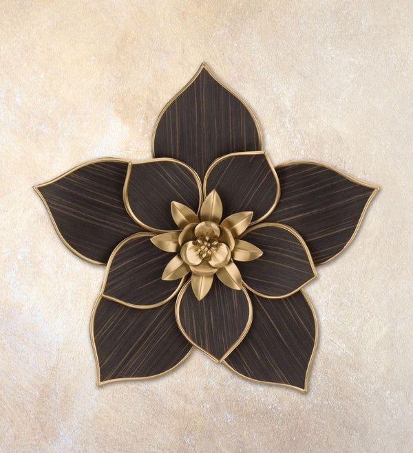 18.5" Black Woodland Flower Wall Décor 2