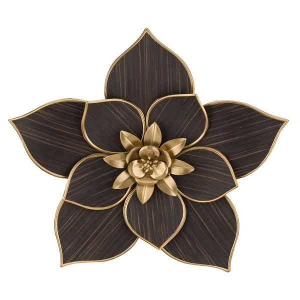 18.5" Black Woodland Flower Wall Décor 1