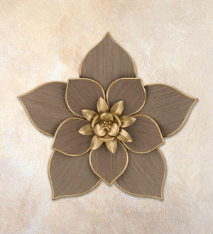 18.5" Ash Woodland Flower Wall Décor 2