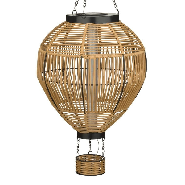 28.5" Hot Air Balloon Wicker Solar Lantern LED Light XLG 1