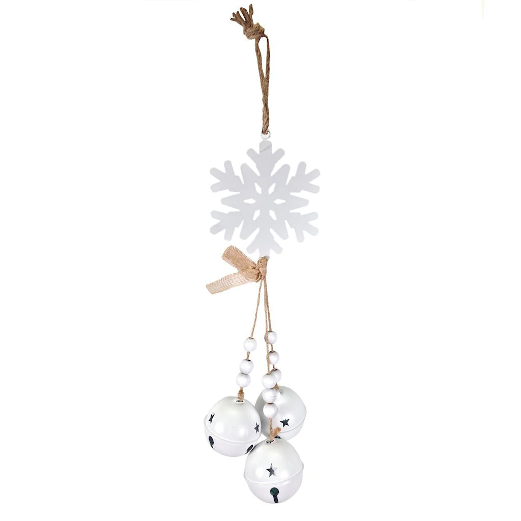 24.5" Antique White Bells Snowflake Ornament 1