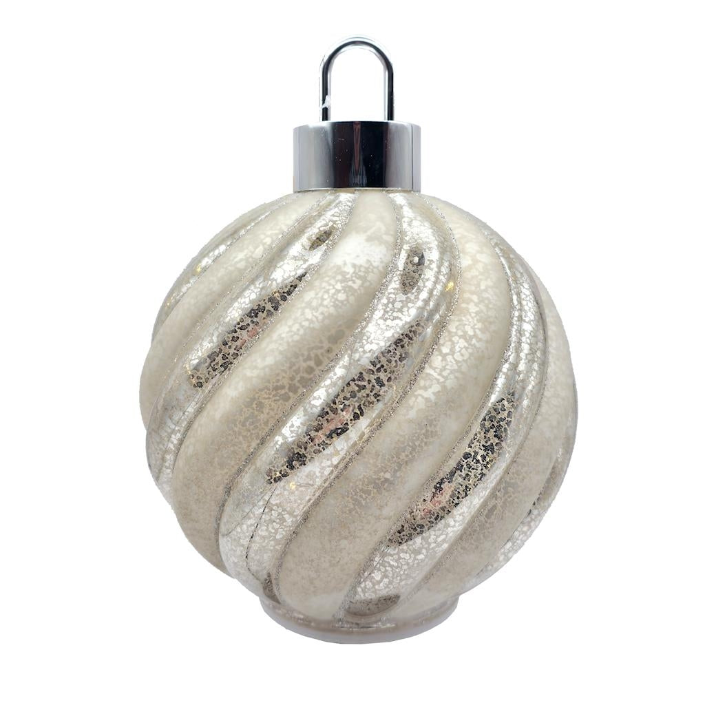 10" LED Swirl Silver Ornament Decor 1