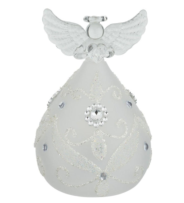 3.75" Small LED Frost Silver Angel Decor (Set of 3) 2