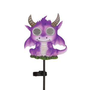 35" Eye Roller Dragon LED Solar Stake 1