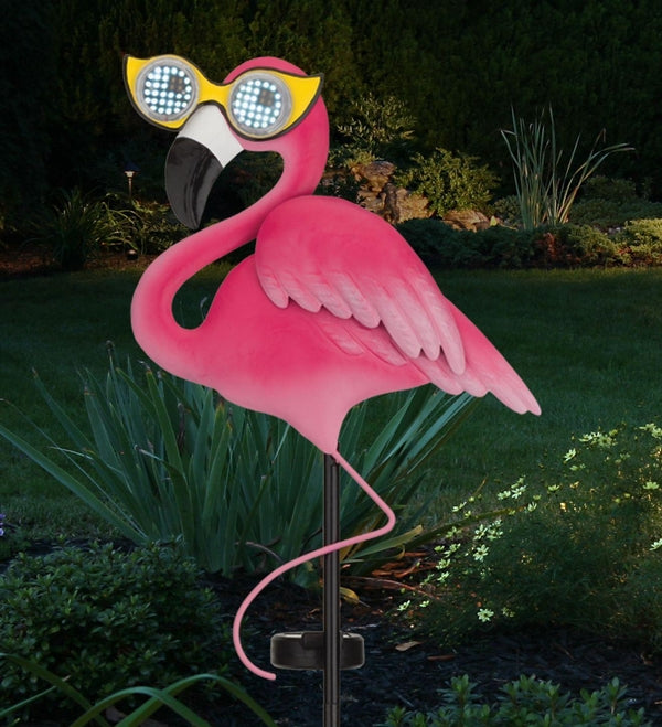 39.75" Eye Roller Flamingo LED Solar Stake 3
