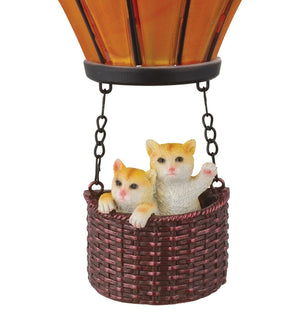 12.75" Sconce Purple Cat Hot Air Balloon Solar Wall Decor 2