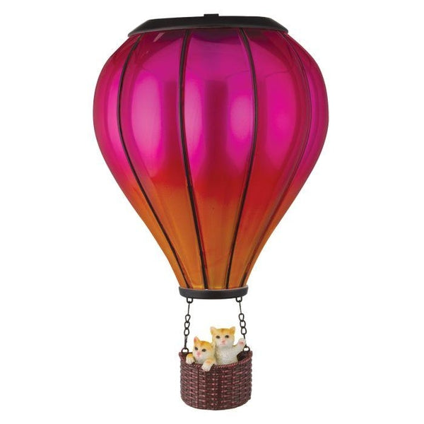 12.75" Sconce Purple Cat Hot Air Balloon Solar Wall Decor 1